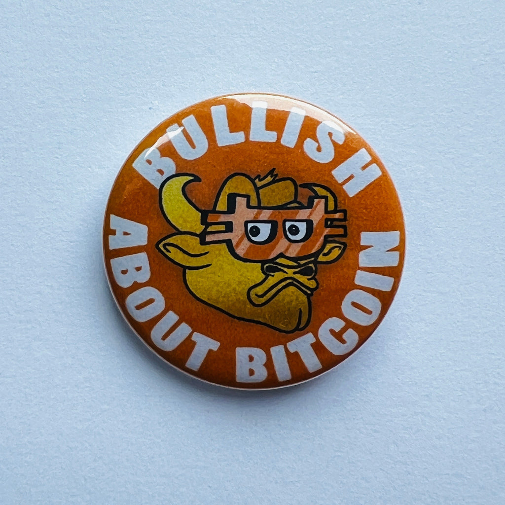 Bitcoin badges, 32mm badge set of 4 metal pin back buttons, crypto currency community.